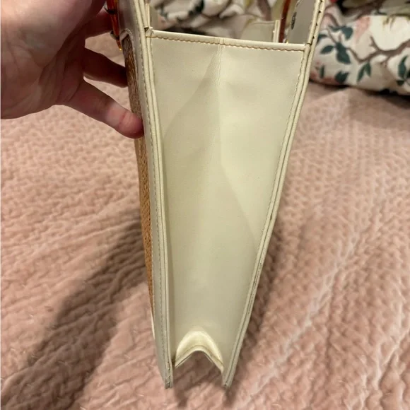 Elegant Vintage Tan and Cream Women's Handbag Great Condition Weave Woven - Picture 10 of 10